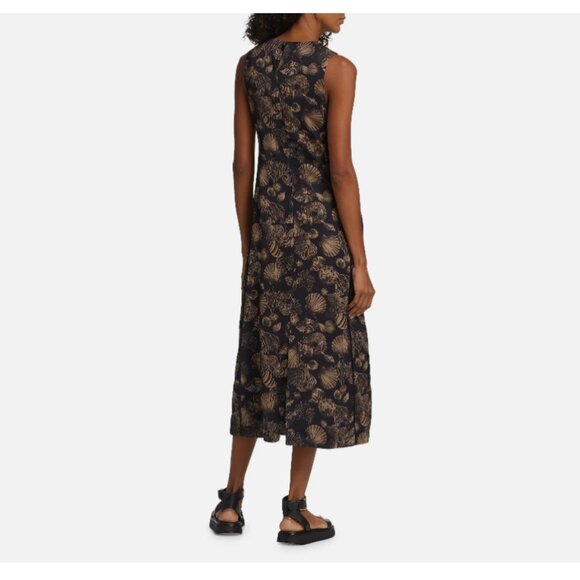 Co Seashell Print V-Neck Sleeveless Midi-Dress - Picture 5 of 6